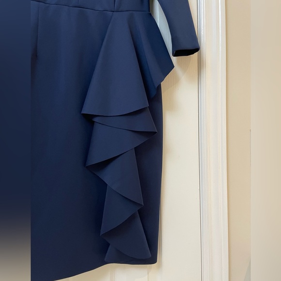 Navy Ruffle Eliza J Dress - Picture 6 of 11